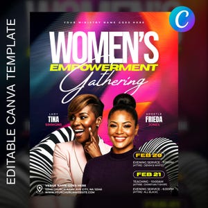 Incontro per l'emancipazione femminile / Modello Canva / Volantino della conferenza