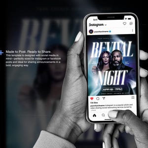 Revival Night Church Flyer | Redigerbar Canva-mall | Gudstjänstevenemang bild 2