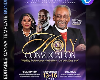 Holy Convokation Flyer Bündel | Kirchliche Veranstaltungsvorlagen (Canva)
