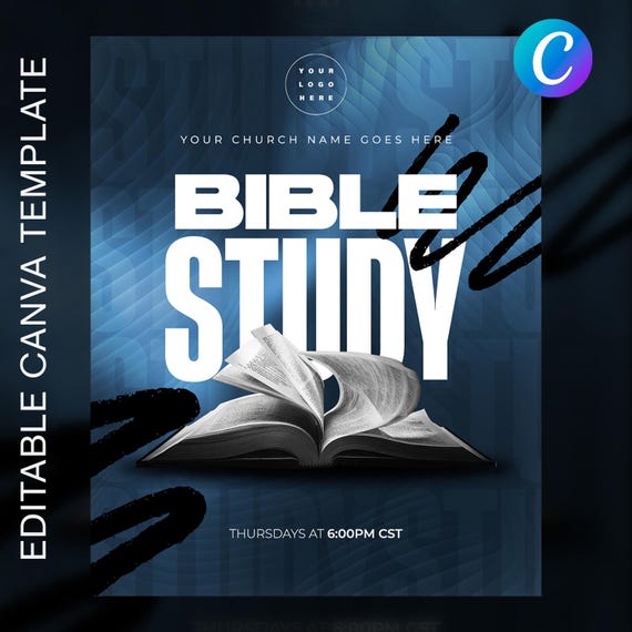 Editable Bible Study Flyer Template | Canva