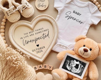 Unexpected Pregnancy Announcement 2025 | Editable Digital Baby Reveal Template | Gender Neutral Surprise Pregnancy Reveal for Social Media