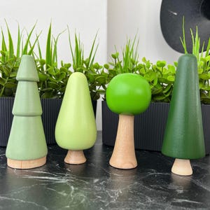 Montessori Wooden Tree Figure • Natural Waldorf-Inspired Wooden Toys for Kids • Open-Ended Play Tree