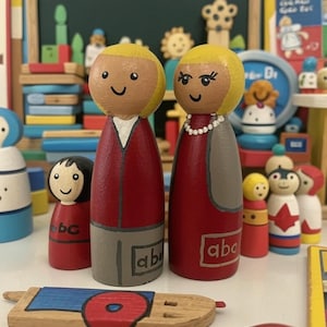 Custom Teacher Peg Doll | Personalized Gift for Her, Him, or Kids | Handmade Montessori Wooden Toy | Teacher Gifts
