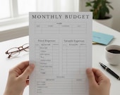 Minimalist Monthly Budget Planner, Printable Monthly Budget Worksheet, Monthly Expense Tracker, Personal Finance Planner, Budget Template A4