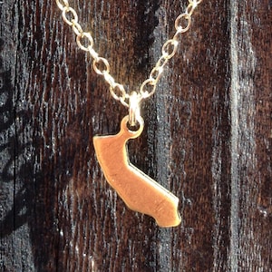 Tiny California Brass Necklace image 1