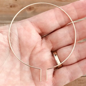 Stark large open threader hoops-modern minimalist earrings image 2