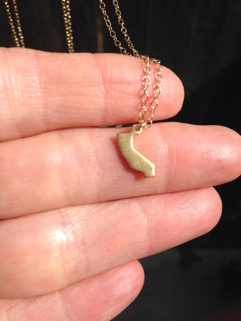 Tiny California Brass Necklace image 3