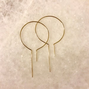 Stark large open threader hoops-modern minimalist earrings image 7
