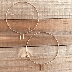 Stark large open threader hoops-modern minimalist earrings image 3