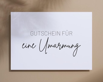 Digital postcard &quot;Voucher for a hug&quot; - Mother&#39;s Day - Friendship card - Encouragement card