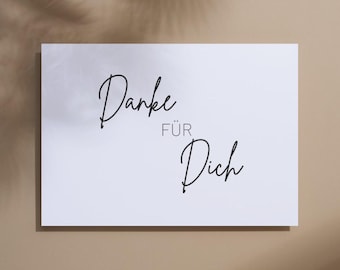 Digital postcard 2 in 1 &quot;Thank you for you&quot; - Mother&#39;s Day - Friendship card - Love card - Landscape and portrait format