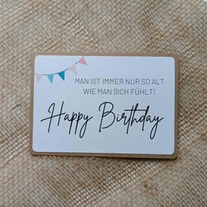 Postkarte "Happy Birthday" - 10x15 - DIN A6 - Kraftpapier