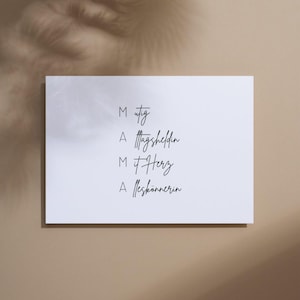 Carte postale numérique 2 en 1 « MAMA » - Fête des Mères - Anniversaire - texte prêt à l'emploi et vierge pour auto-étiquetage