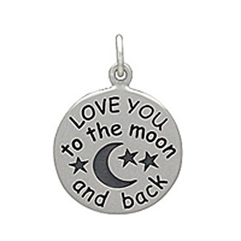 Silver Love You to the Moon and Back with Moon and Stars Charm