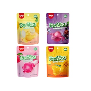 Amos Peelerz Gummy Peeling Lot de 4 bonbons aromatisés aux fruits