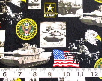 US ARMY Officially Licensed Military Fabric by Sykel 100 Percent Cotton plus FREE extra remnant