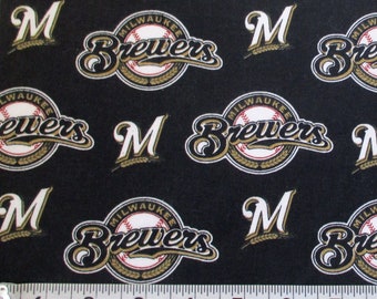 MILWAUKEE BREWERS FABRIC  One Yard  left  36 Inches Long x 58 Inches Wide