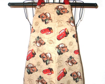 Child's REVERSIBLE Apron Age 2-4 Trucks  and Cars  Adjusts for Height