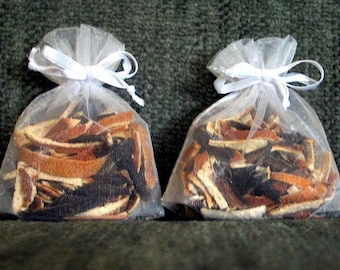 2 Fruit and Spice Sachets  with Homemade Potpourri