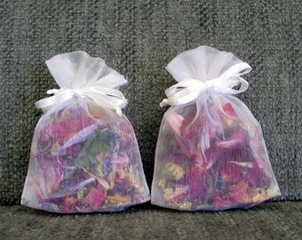 2 SACHETS Filled with ROSE and PEONY Potpourri Grandma's Recipe