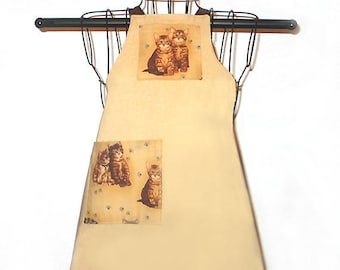 CHILD'S REVERSIBLE APRON Age 3-8 Adjusts for Height  Cats Kittens
