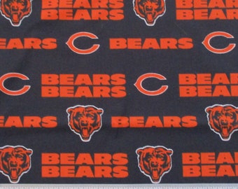 NFL CHICAGO BEARS  A Lot of 3 Fabric Remnants  Deep Navy Blue and Burnt Orange  100 % Cotton