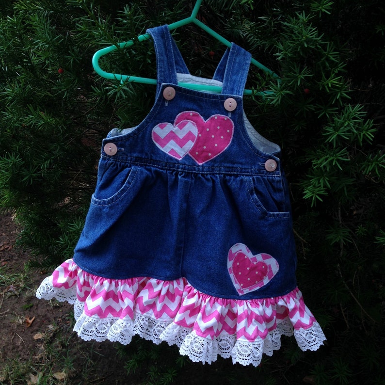 OVERHAUL DRESS Upcycled Denim Overalls Into Adorable Toddler Etsy