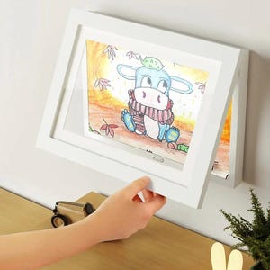Kunst-Displayrahmen, magnetischer Rahmen mit Frontöffnung, austauschbarer Kunstrahmen für Kinderzeichnungen, Poster, Fotos und Gemälde