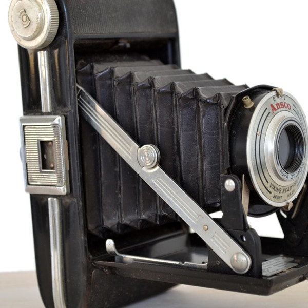 Vintage Folding Camera Ansco Viking Black