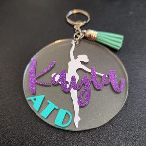 Dance Key Rack Personalized Dancer Keychains - Dance Team Gift - 1 Acrylic 3 Inch Ring ...