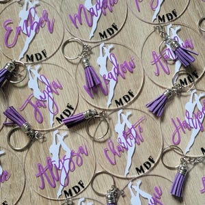 Dance Key Rack Personalized Dancer Keychains - Dance Team Gift - 1 Acrylic 3 Inch Ring ...