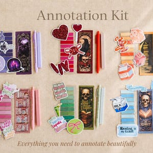 Annotation Kit Book Club Gift Bags Stuffers Party Favor Christmas Gifts for Book Lover Stationery Set Annotation Tabs Bookmark Book Review