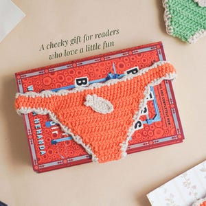 crochet book thong bookmark funny reader gift bookini bookmark for book lovers cute reading accessory bookish page marker women bookmark gift quirky crochet bookmark cozy bookworm gift unique bookmark for novels book club accessory playful book lover gift small reading gift stocking stuffer bookmark funny book themed accessory cute page saver