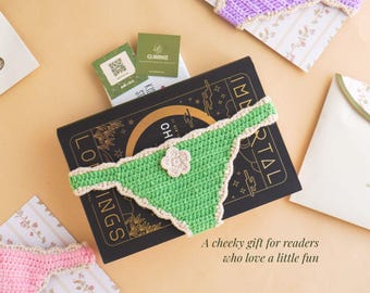 Crochet Book Thong Bookmark Bookini Gift for Book Lovers Reading Accessories Handmade Bookmarks for Women Reading Gift Funny Bookish Gifts