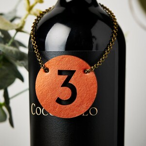 Number Anniversary Bottle tag - Gifts for couples - leather anniversary - wedding table gifts