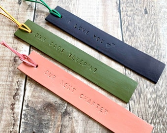 Personalised Leather Bookmark- Gifts for bookworms, gifts for teachers.