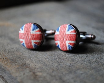 Vintage Union Jack cufflinks - gifts for men, Jubilee party accessory