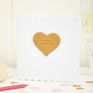 Carte d'anniversaire en cuir personnalisée - Souvenir de mariage personnalisé