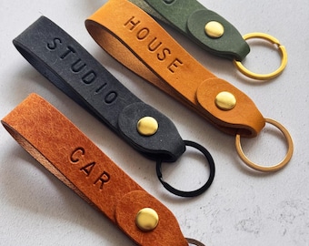 Personalised Leather Loop Keychain for Him - Thoughtful and Practical Gift Idea