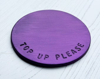 Metallic Hand Stamped Leather Coasters - Gifts for the home, new home gifts, mothers day gift, personalised home office gift