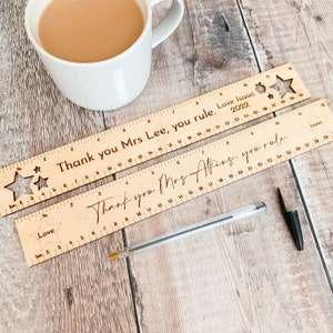 Wooden End of Term Teacher Ruler.  Makes the ideal personalised gift for a teacher.