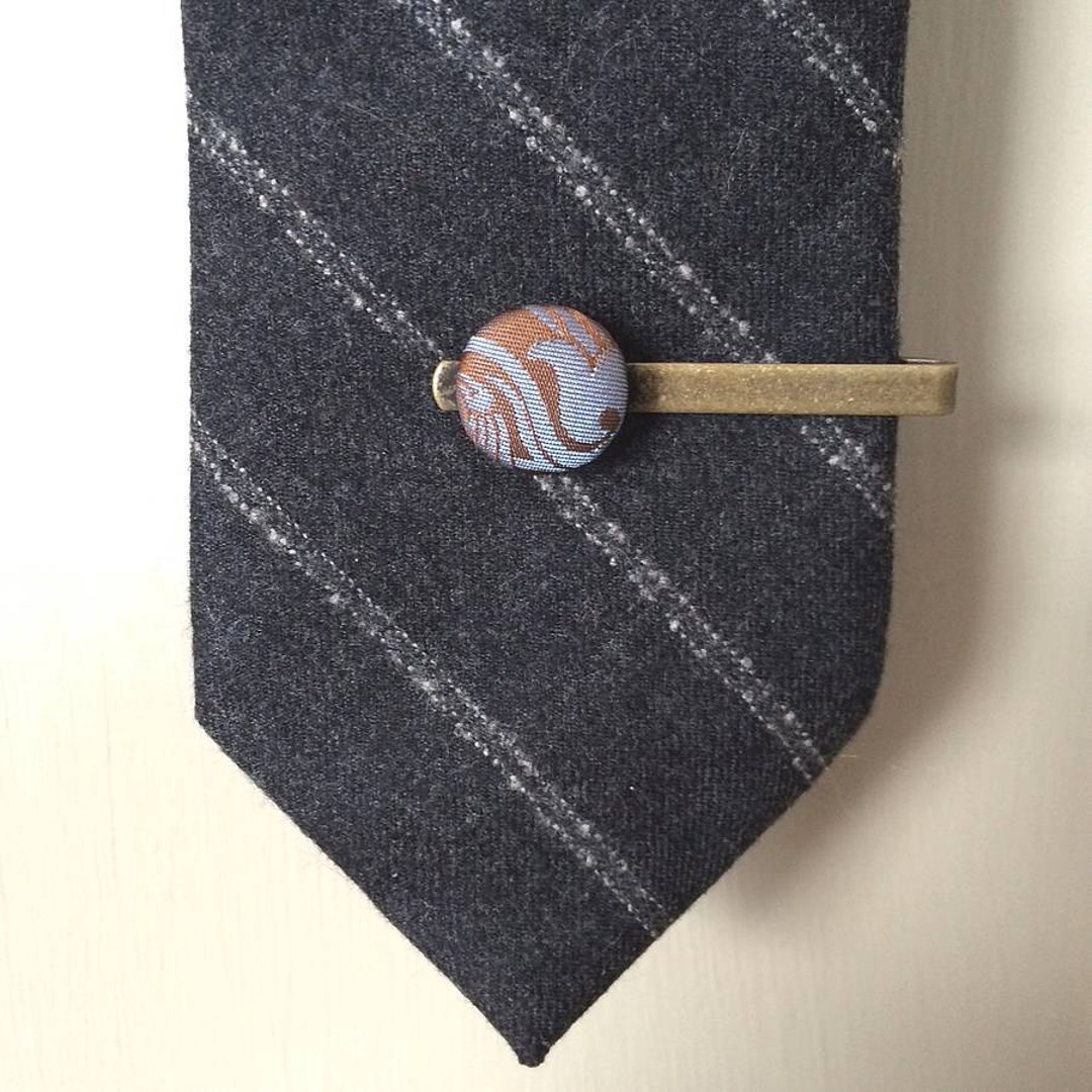 Subtle Tie Pin Vintage Tie Pin With Silk Button Ideal for Weddings. - Etsy