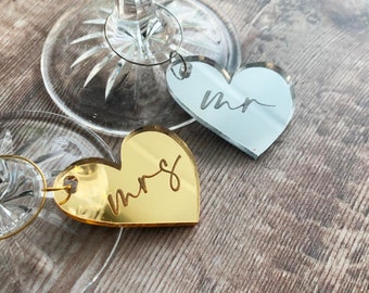 Anniversary Melting Heart Wine Glass Charm, perfect for couples or for Valentines Day.