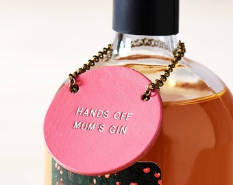 Leather Bottle Tag - Personalised gifts for the home - gifts for the bar - little extra gifts - anniversary tags - Mother’s Day gifts.