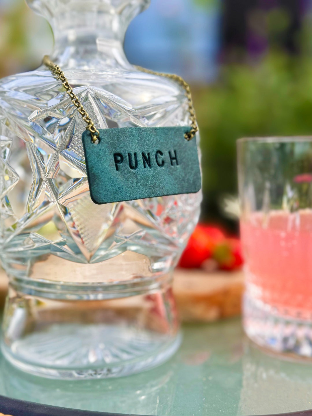 Hand Stamped Leather Decanter Tag, Housewarming Gifts, Garden Party. - Etsy