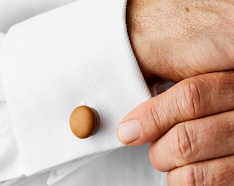 Tan Leather Cufflinks