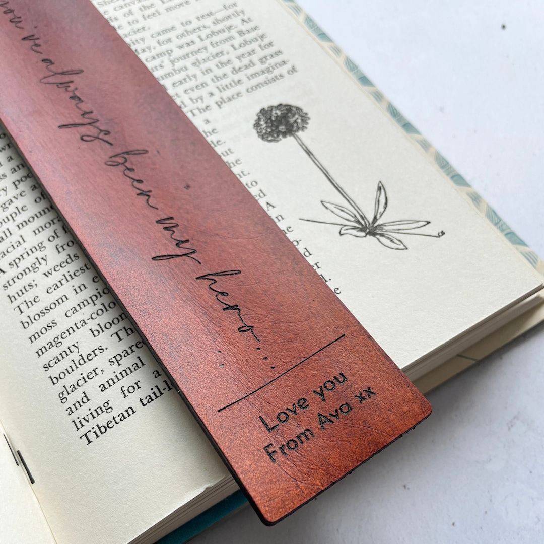 Personalised Leather Bookmark: Laser Engraved Reading Gift - Etsy