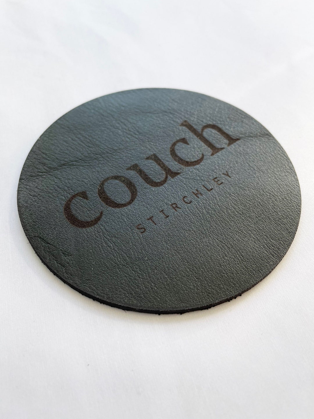 Custom Leather Coaster With Company Logo Either Engraved or Etsy