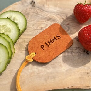 Hand Stamped Leather Glass Charm