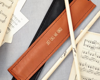 Tan Leather Drumstick Holder- perfect gift for musicians